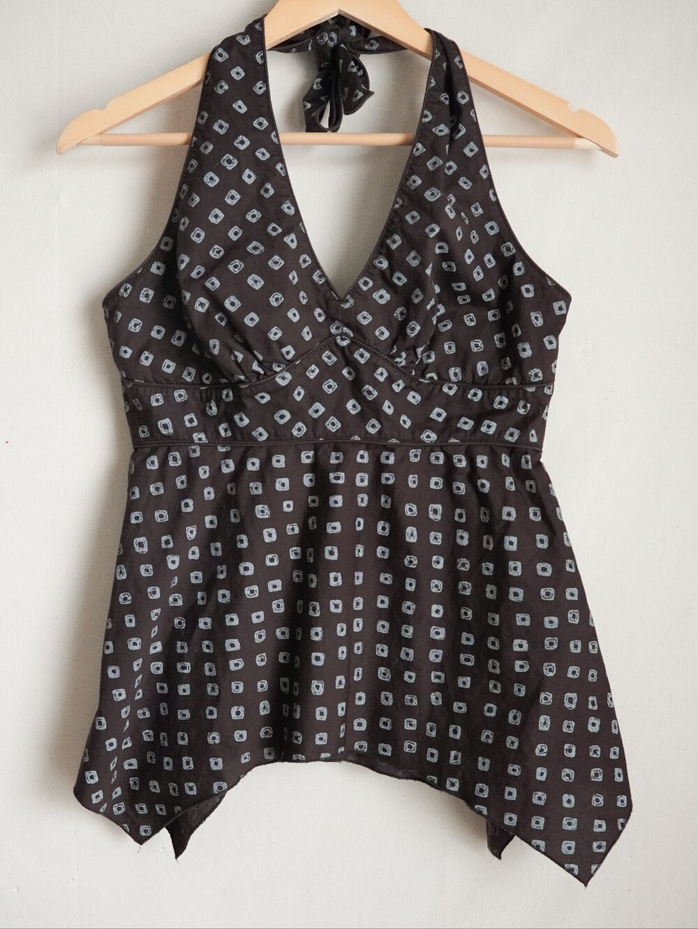 Michael Michael Kors dark brown geometric print halter top